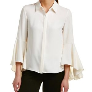 Eliza J Ivory Bell Sleeve Blouse 4 NWT